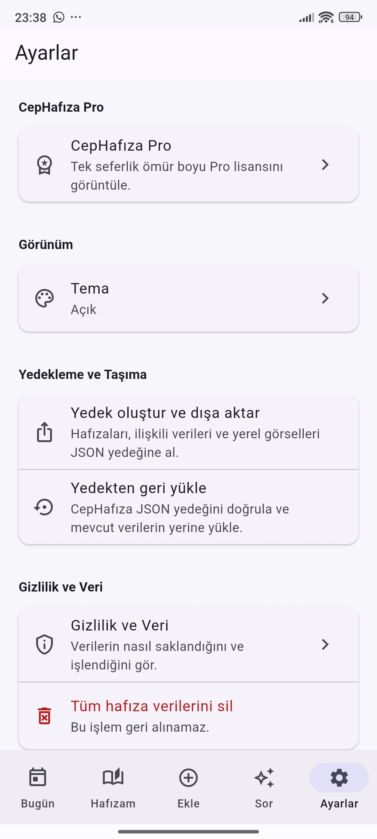 CepHafıza Hafızama Sor