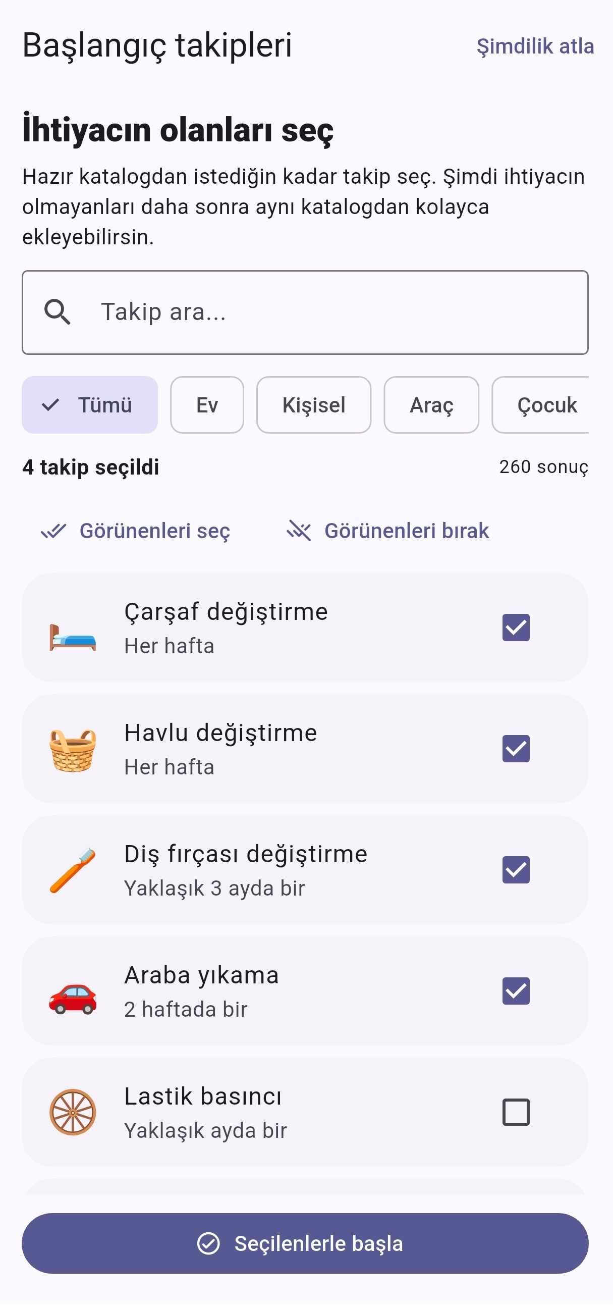 Son Ne Zaman? hazır takip kataloğu